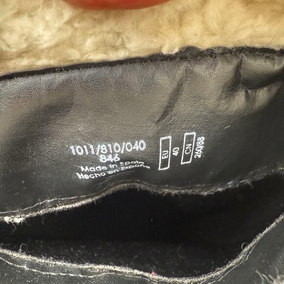 Zara Black Leather Knee High Boots with Shearling NWOT Size 40 / 9 - Picture 10 of 10